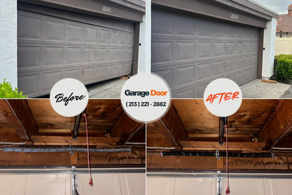 Before and after: garage door repair Genoa City, WI